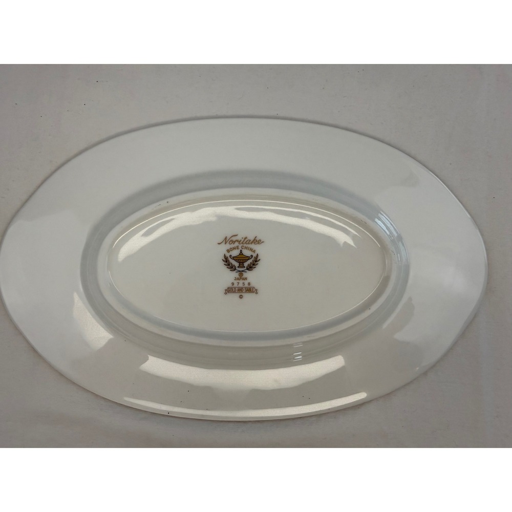 Noritake Gold and Sable 9758 Bone China Oval Serving Platter Black Gold Japan - Picture 2 of 7